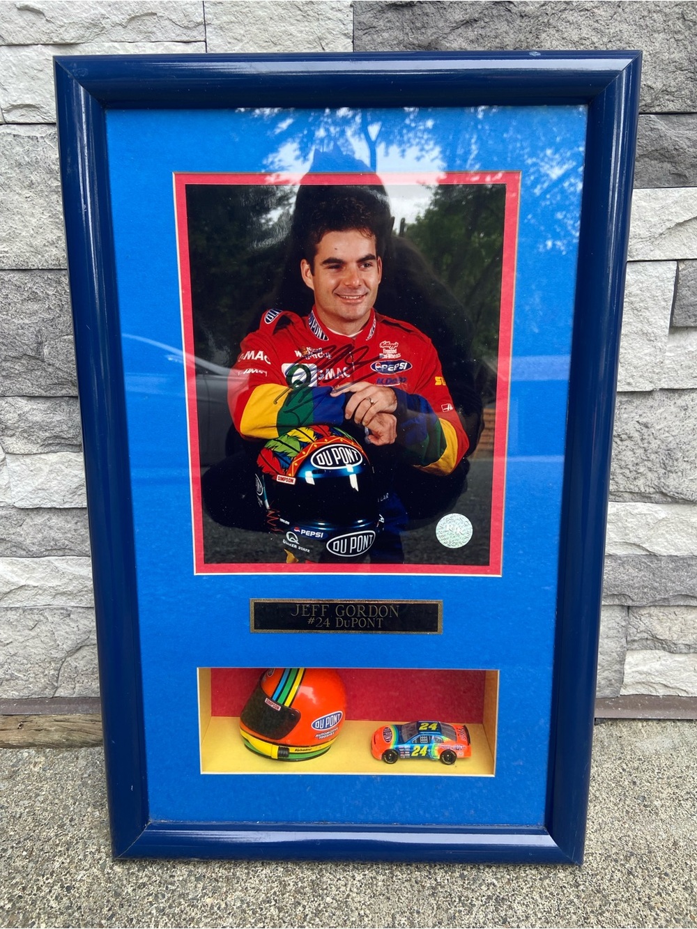 Jeff Gordon Signed Framed NASCAR Collectible Display w/ COA